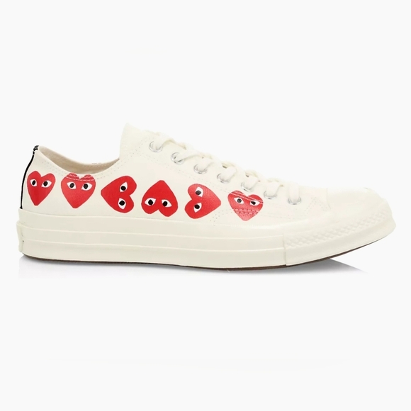 Converse Comme des Garçons PLAY x Chuck 70 Low Multi Heart - white UK 4 US 6 - Picture 1 of 9